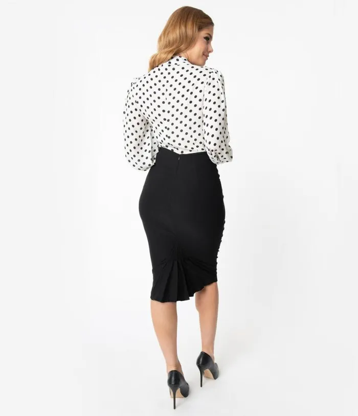 1950s Black High Waist Tracy Wiggle Skirt Clothing Unique Vintage Skirts