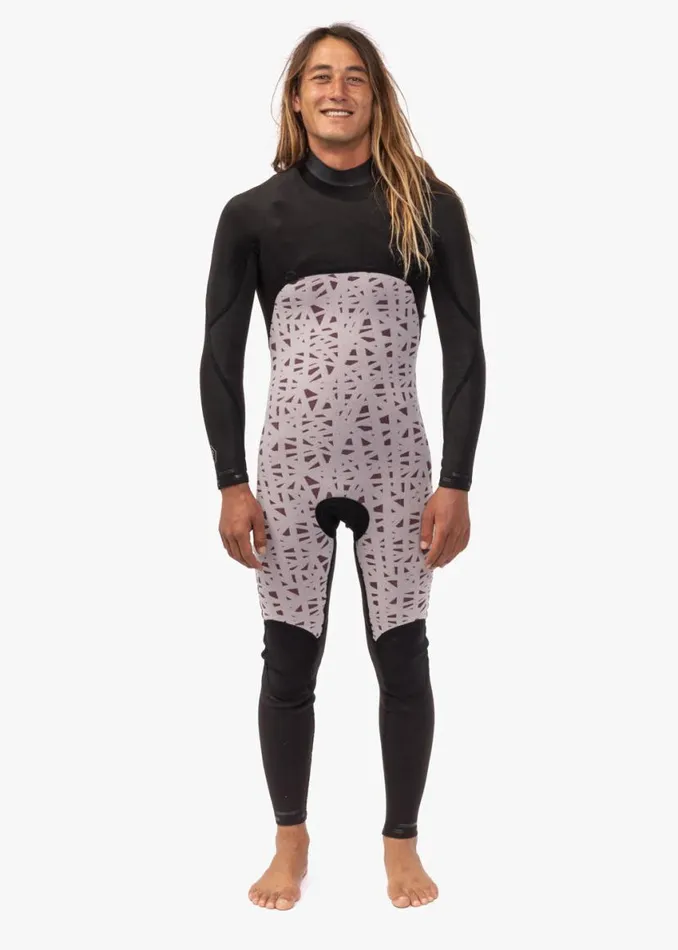 7 Seas 43 Full Chest Zip Wetsuit 8211 Black With Jade Logos Black Men Vissla Wetsuits