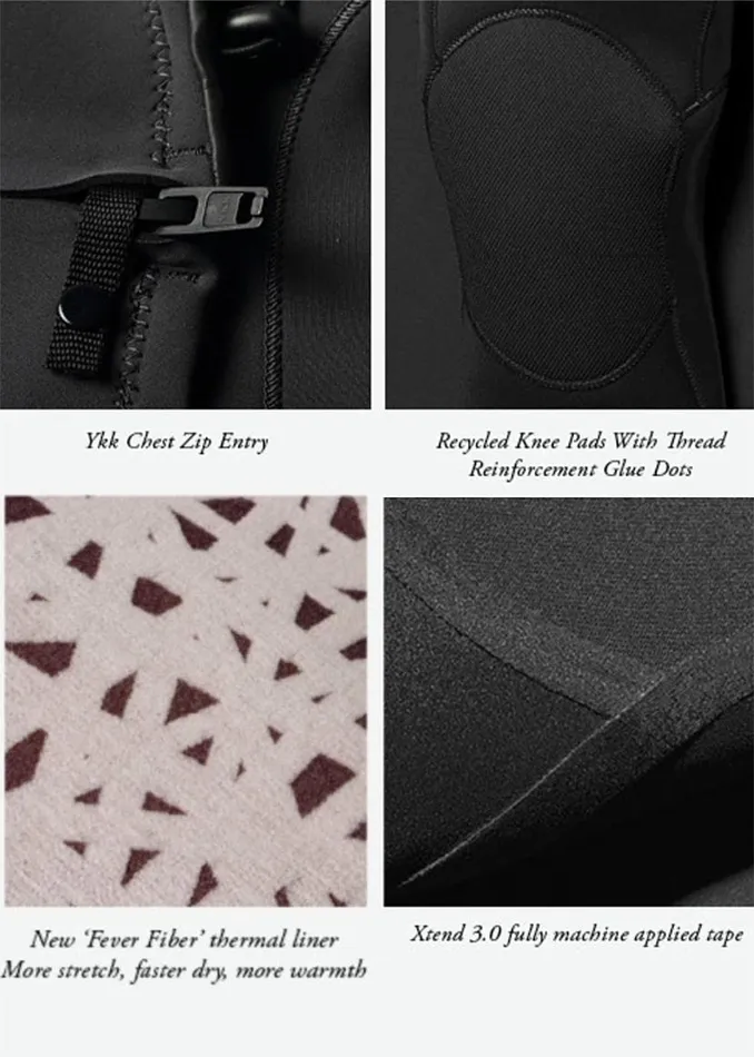 7 Seas 43 Full Chest Zip Wetsuit 8211 Black With Jade Logos Black Men Vissla Wetsuits