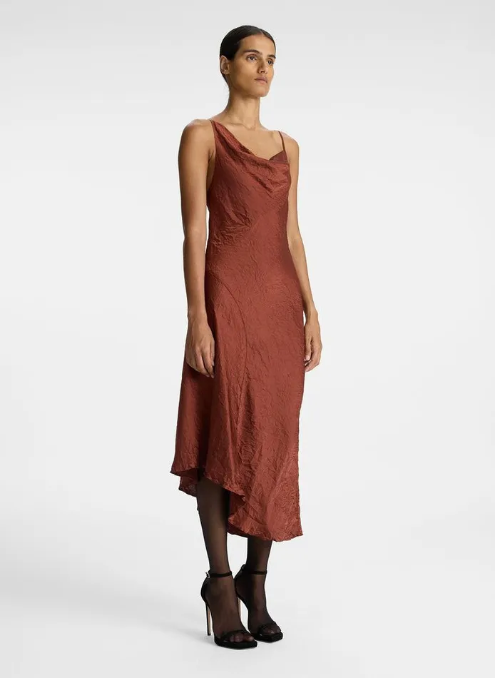 Accessories Women ALC Pixie Crinkle Satin Dress Burnt Umber Accessories Women ALC Pixie Crinkle Satin Dress Burnt Umber