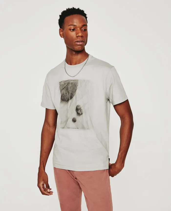 AG Jeans Bryce Crew Elemental Silver Grey Men Tees