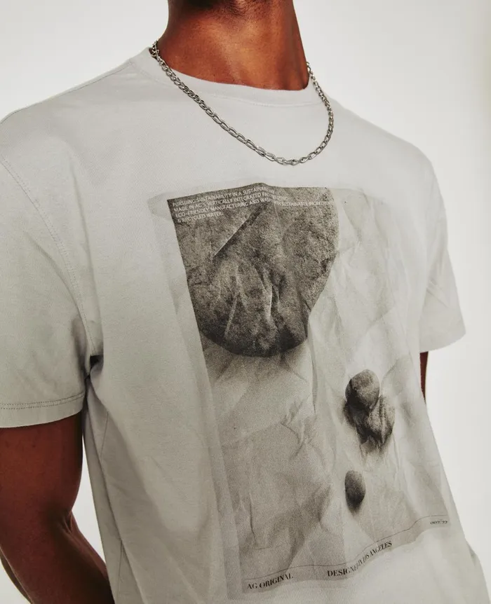 AG Jeans Bryce Crew Elemental Silver Grey Men Tees AG Jeans Bryce Crew Elemental Silver Grey Men Tees