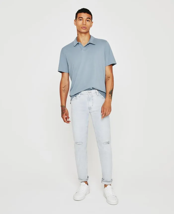 AG Jeans Bryce Johnny Collar Coldwater Slate Men Polos AG Jeans Bryce Johnny Collar Coldwater Slate Men Polos