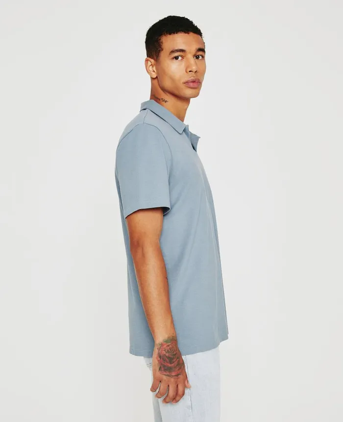 AG Jeans Bryce Johnny Collar Coldwater Slate Men Polos AG Jeans Bryce Johnny Collar Coldwater Slate Men Polos