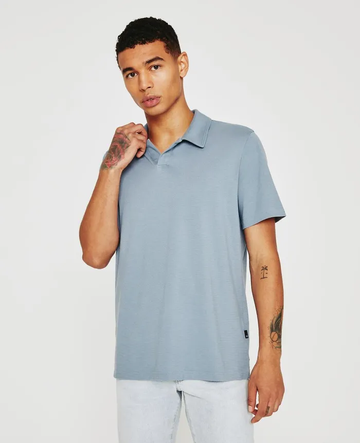 AG Jeans Bryce Johnny Collar Coldwater Slate Men Polos AG Jeans Bryce Johnny Collar Coldwater Slate Men Polos