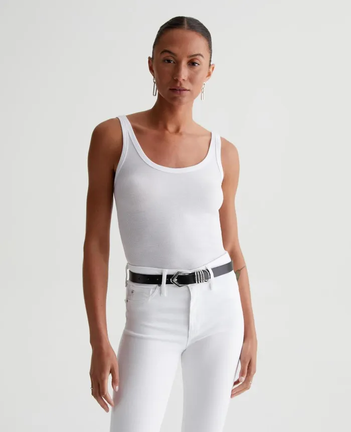 AG Jeans Jaxon Tank True White Women Tees and Tanks