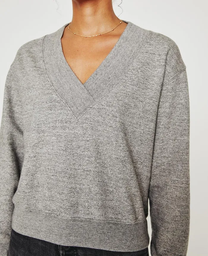 AG Jeans Nova Vee Heather Grey Women Sweatshirts AG Jeans Nova Vee Heather Grey Women Sweatshirts