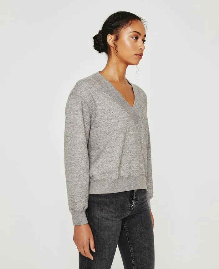 AG Jeans Nova Vee Heather Grey Women Sweatshirts AG Jeans Nova Vee Heather Grey Women Sweatshirts