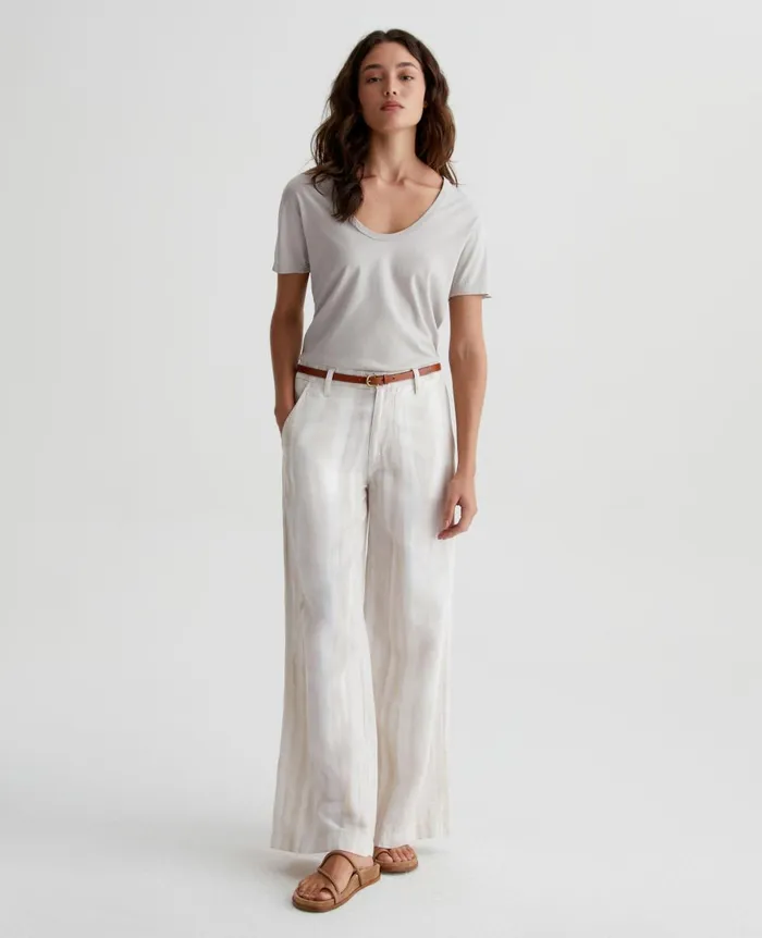AG Jeans Stella Brush Strokes Beige Multi Women Pants