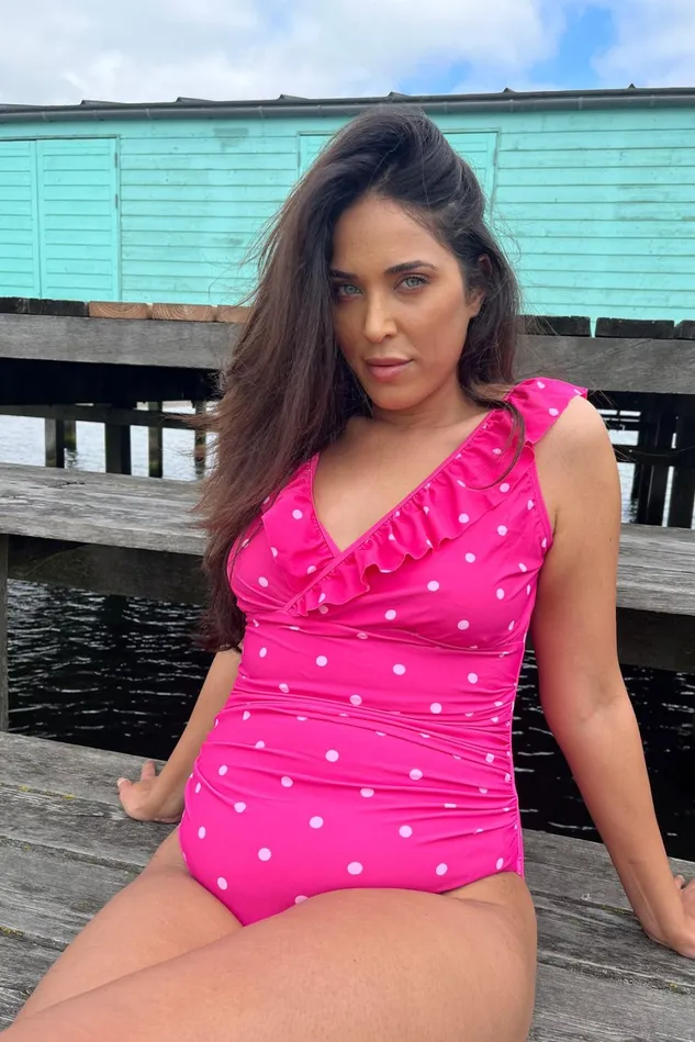 Agnes Swimsuit 8211 Pink Dot Women Cras Swimwear