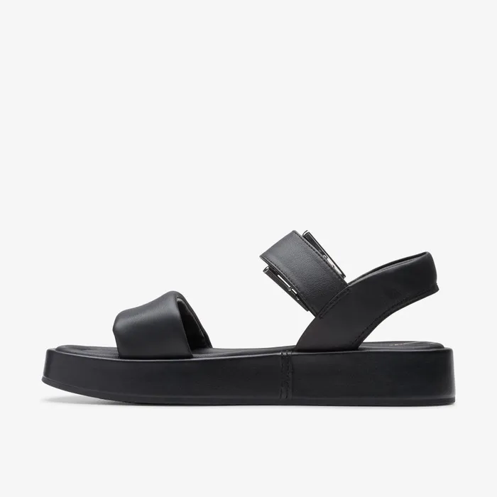 ALDA STRAP Black Leather Women Clarks Platforms