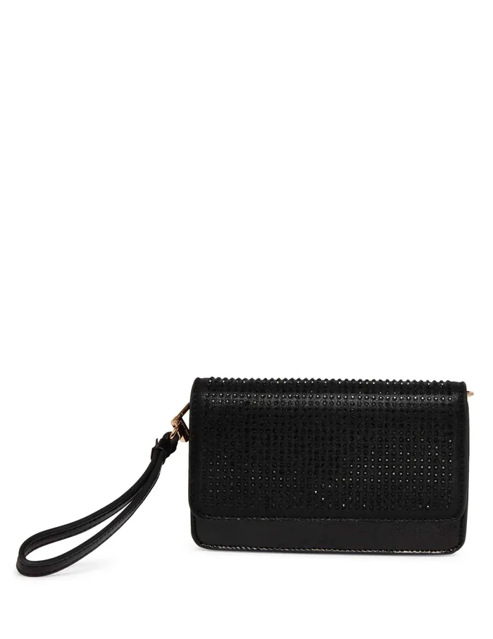 Anne Klein Crystalized Mini Flap Crossbody Black Women Handbags
