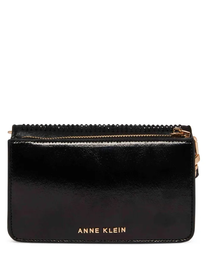 Anne Klein Crystalized Mini Flap Crossbody Black Women Handbags