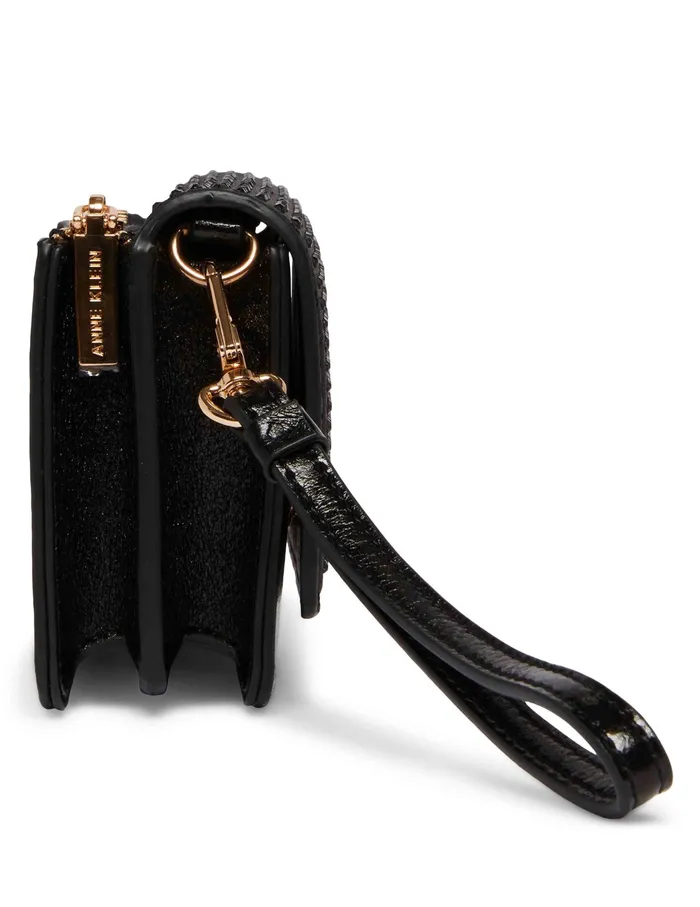 Anne Klein Crystalized Mini Flap Crossbody Black Women Handbags