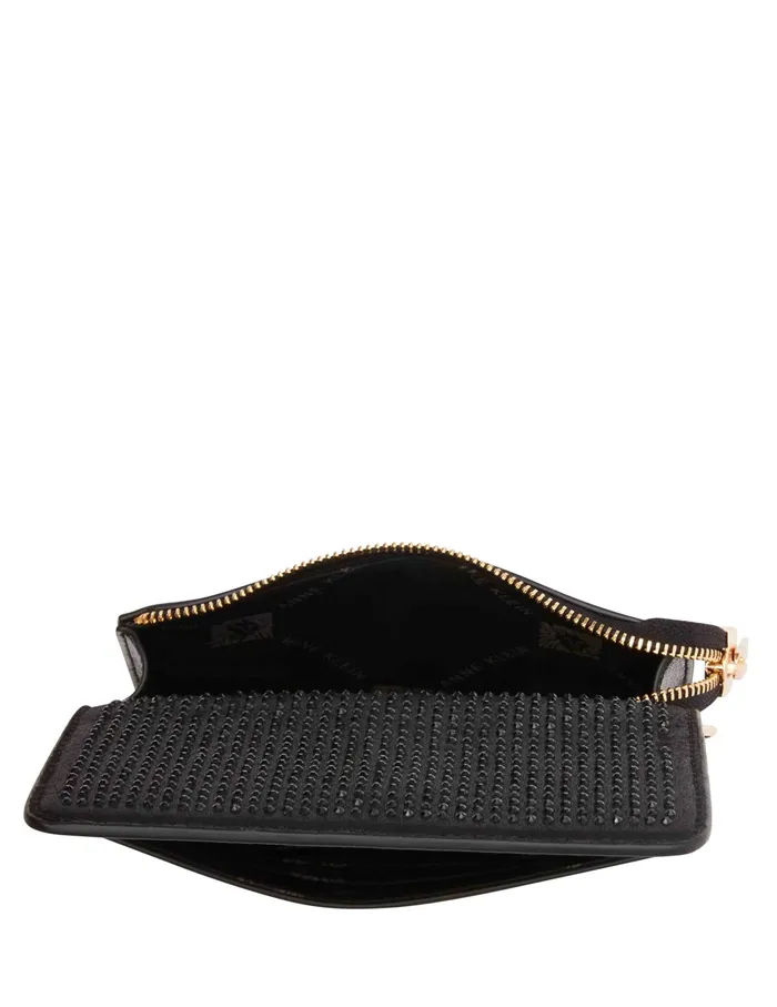 Anne Klein Crystalized Mini Flap Crossbody Black Women Handbags