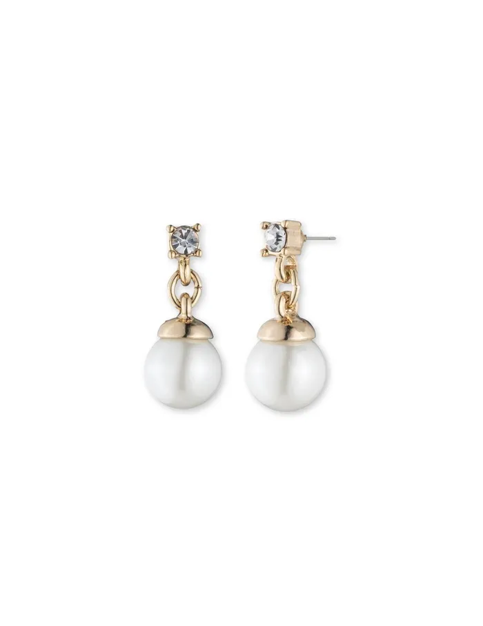 Anne Klein GoldTone Blanc Faux Pearl Earrings With Crystal Accent Blanc Women Watches 038 Jewelry Anne Klein GoldTone Blanc Faux Pearl Earrings With Crystal Accent Blanc Women Watches 038 Jewelry