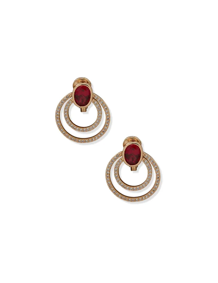 Anne Klein Oval Pave Doorknocker Clip On Earrings Gold Tone Women Watches 038 Jewelry Anne Klein Oval Pave Doorknocker Clip On Earrings Gold Tone Women Watches 038 Jewelry