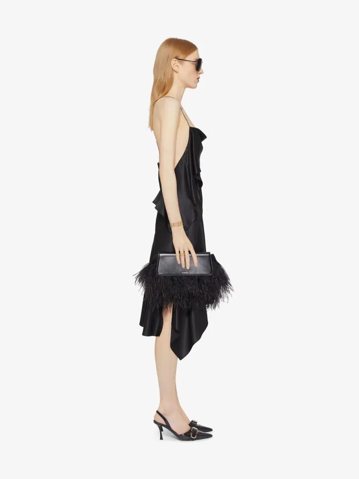 Asymmetric Draped Dress In Satin Black Women Givenchy Dresses