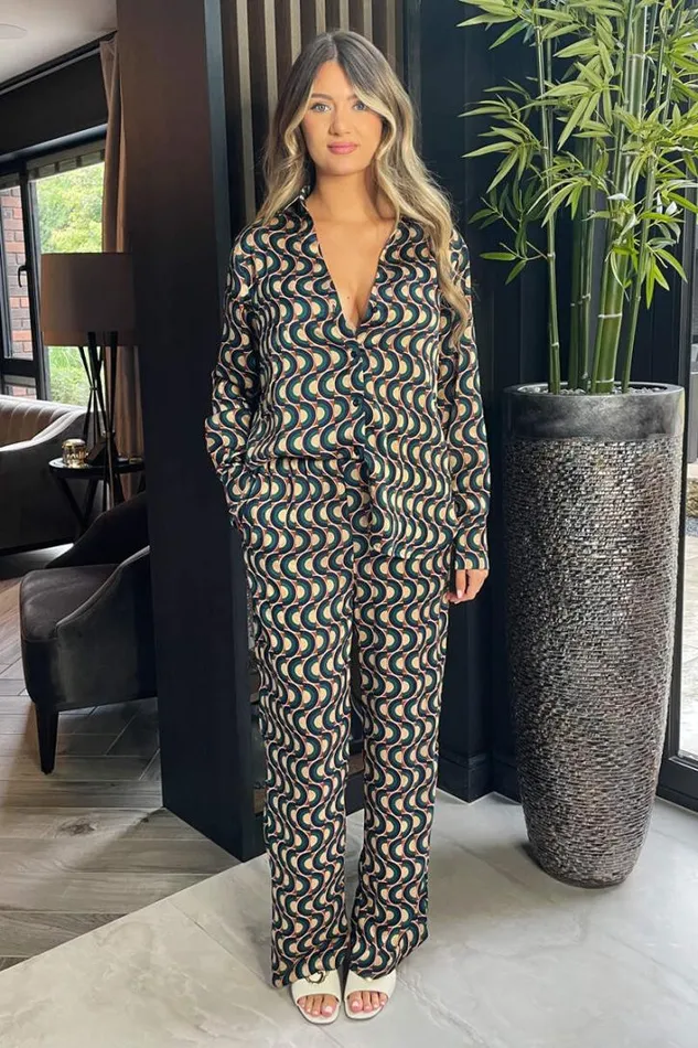 AX Paris Multi Printed Long Sleeve Shirt Tops
