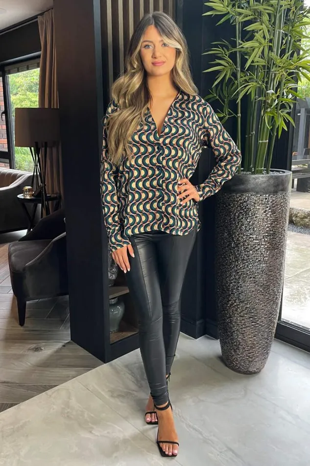 AX Paris Multi Printed Long Sleeve Shirt Tops