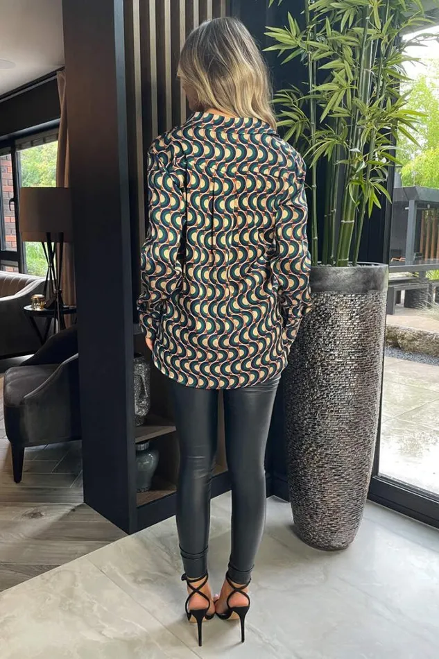 AX Paris Multi Printed Long Sleeve Shirt Tops