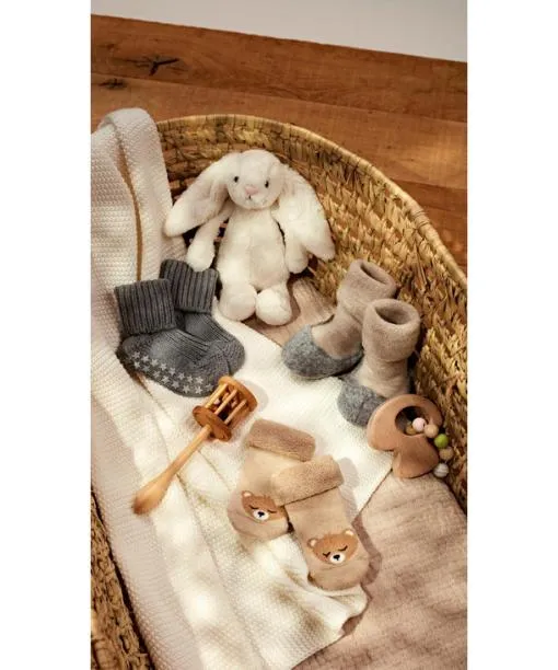 Babies and Kids Baby Cosyshoe Babies Slippers Light Grey FALKE House Socks