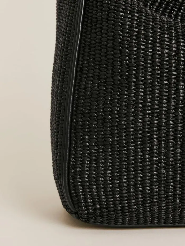 Bags The Reformation Medium Vittoria Tote Bag Black Raffia