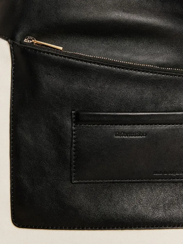 Bags The Reformation Medium Vittoria Tote Bag Black Raffia