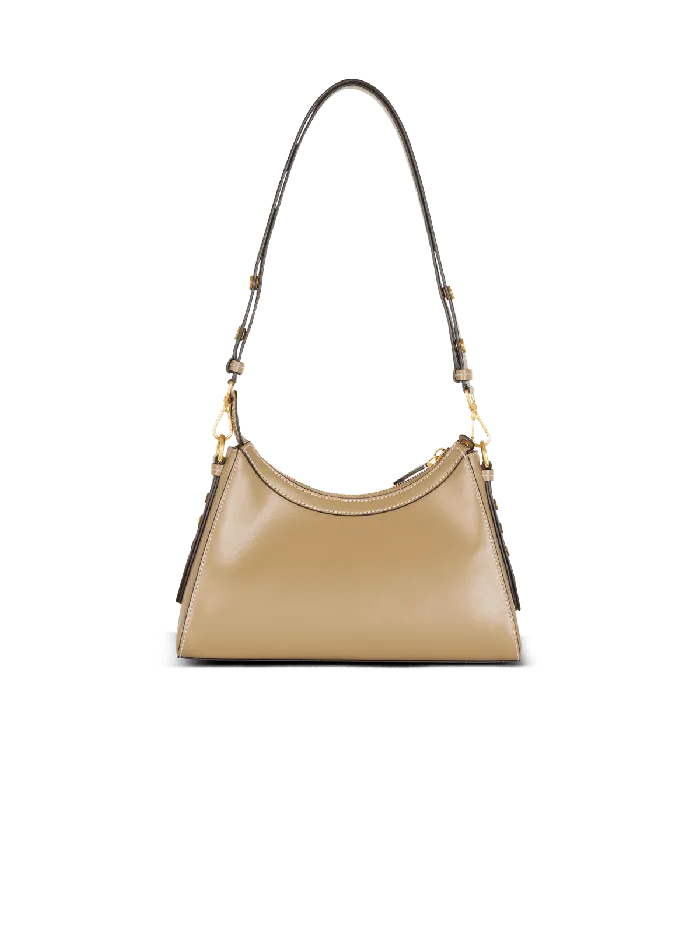 Balmain Crossbody Bags Women Calfskin BBuzz Hobo Bag Brown