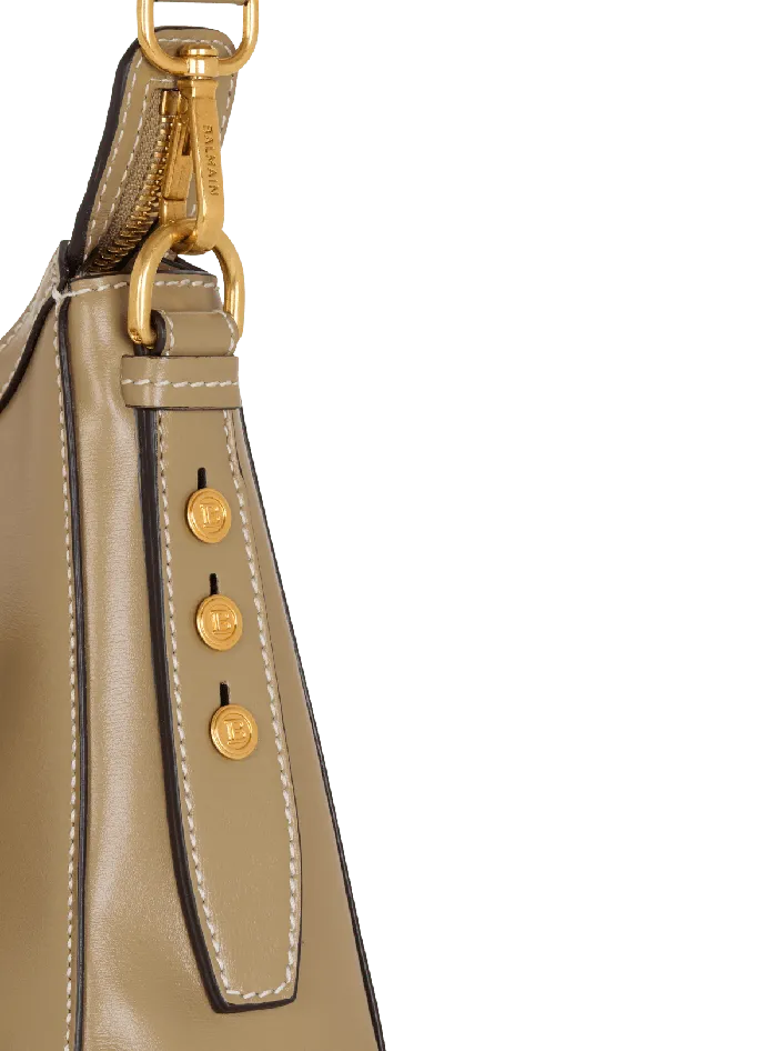 Balmain Crossbody Bags Women Calfskin BBuzz Hobo Bag Brown