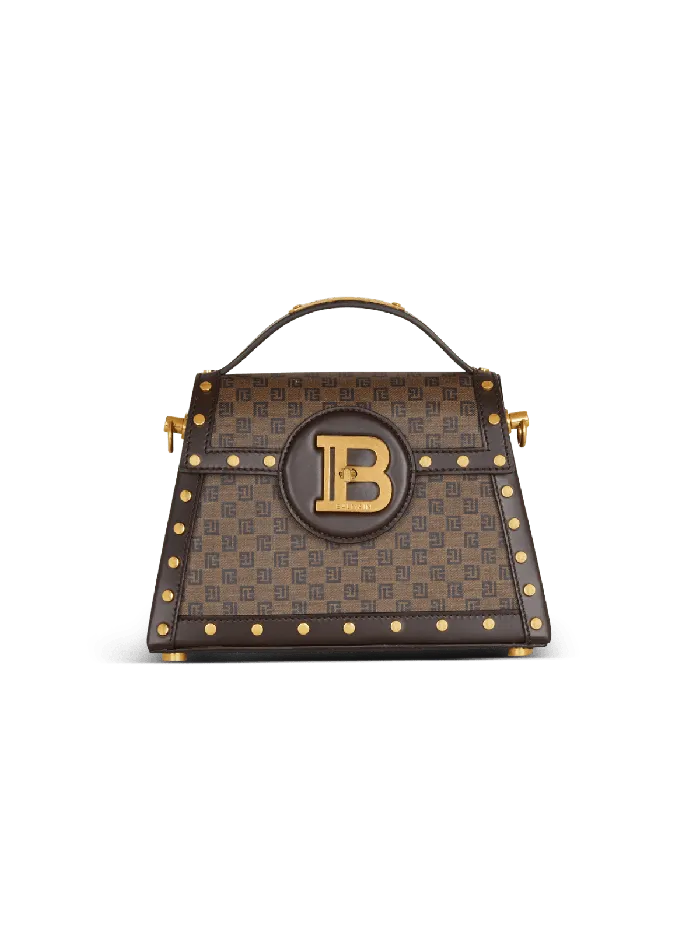 Balmain Handbags Women BBuzz Dynasty Bag In Mini Monogram Canvas Brown