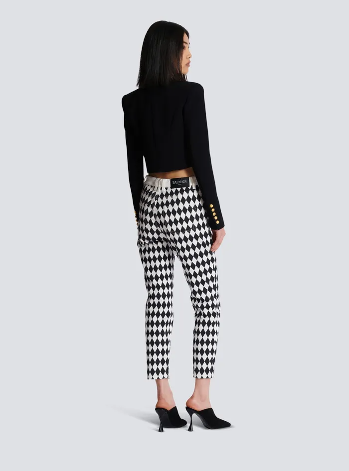 Balmain Jackets And Blazers Women Twotone Crepe Spencer Jacket Black