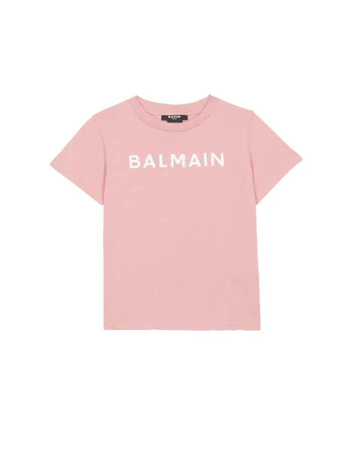 Balmain Kids Tshirt With Logo Purple