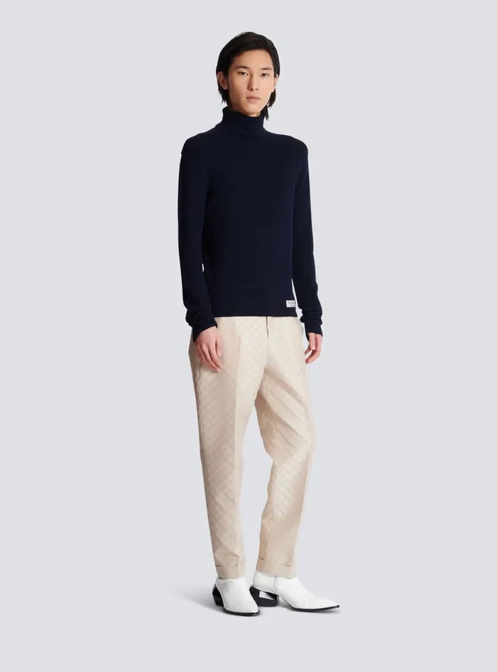 Balmain Knitwear Men PB Turtleneck Navy