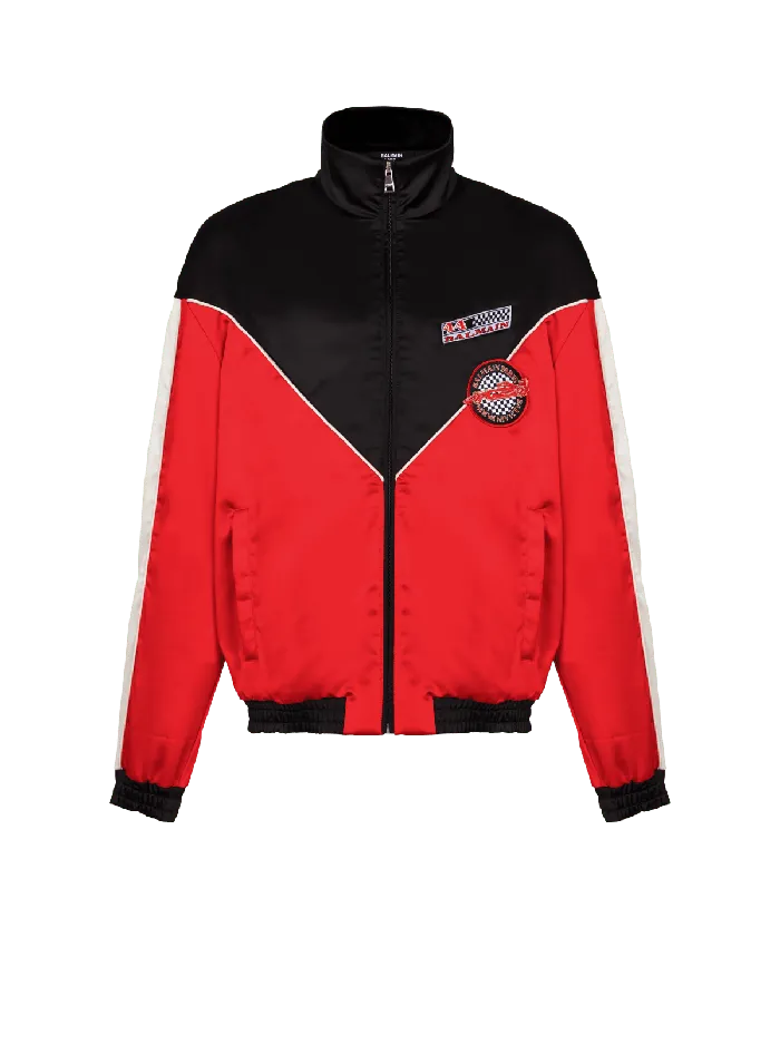 Balmain Outerwear Men Satin Racing Jacket In Three Colours Red