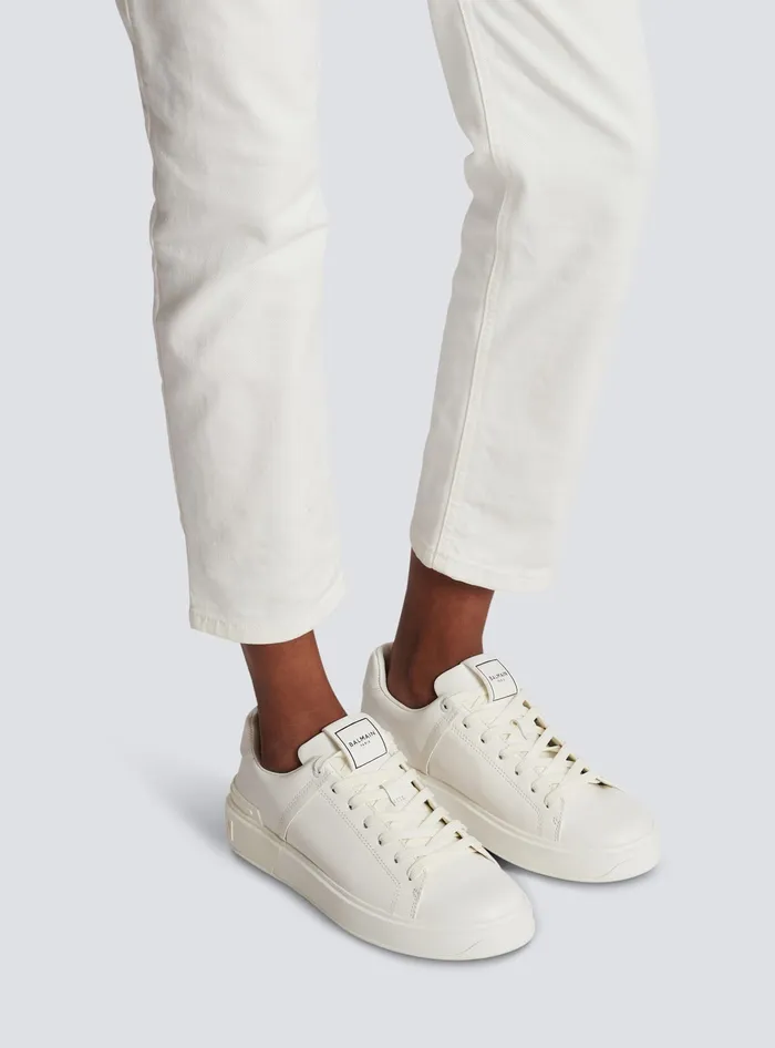 Balmain Sneakers Women BCourt Trainers In Calfskin White