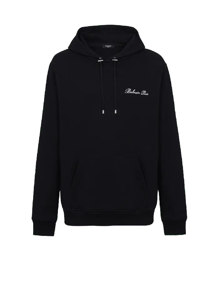 Balmain Sweatshirts Men Signature Hoodie Black