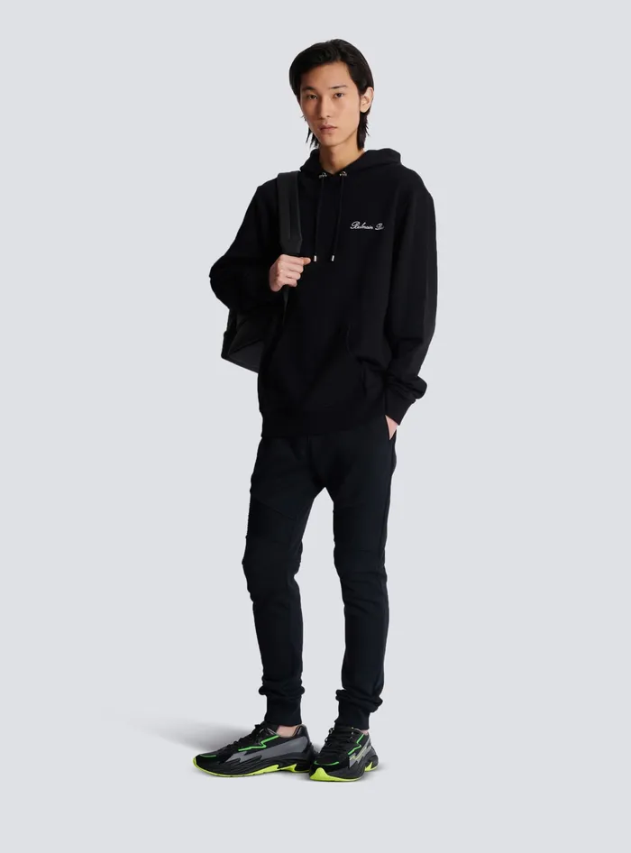 Balmain Sweatshirts Men Signature Hoodie Black