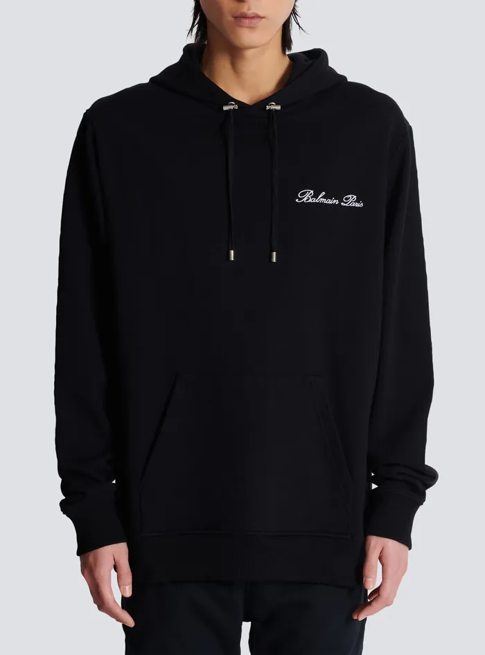 Balmain Sweatshirts Men Signature Hoodie Black