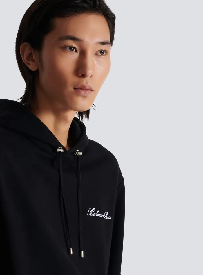 Balmain Sweatshirts Men Signature Hoodie Black