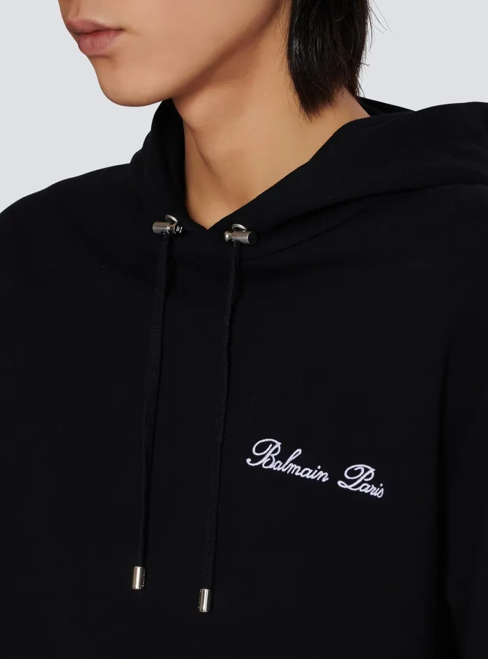 Balmain Sweatshirts Men Signature Hoodie Black