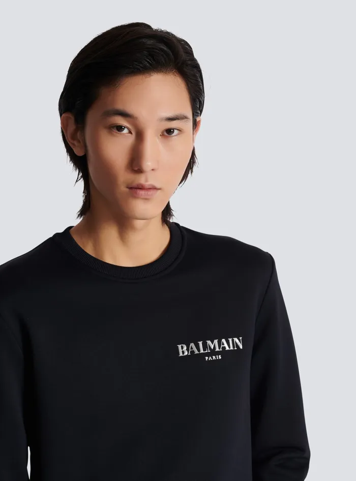 Balmain Sweatshirts Men Vintage Sweatshirt Black