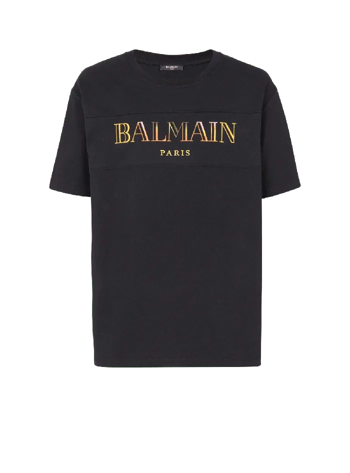 Balmain TShirts Men Vintage Embroidered Tshirt Black