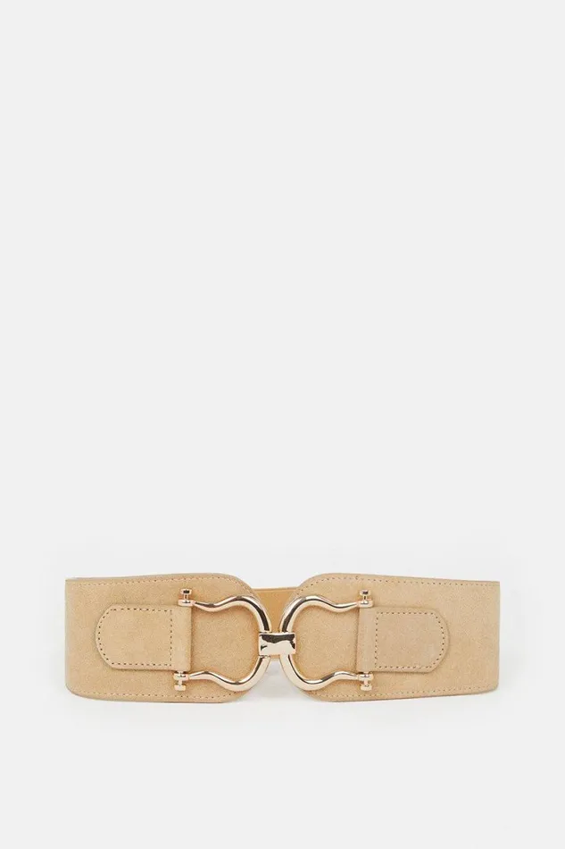 Belts Women Karen Millen Suede Chunky Stretch Waist Belt Tan