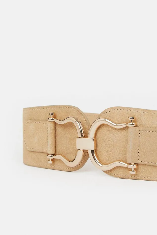 Belts Women Karen Millen Suede Chunky Stretch Waist Belt Tan