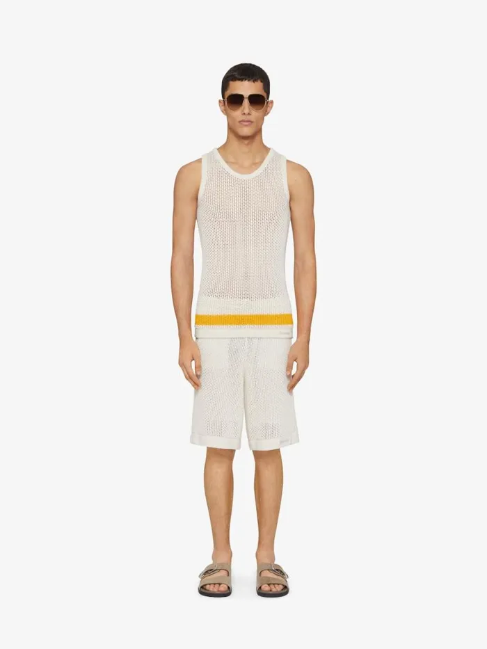 Bermuda Shorts In Crochet Ivory Men Givenchy Pants and Shorts