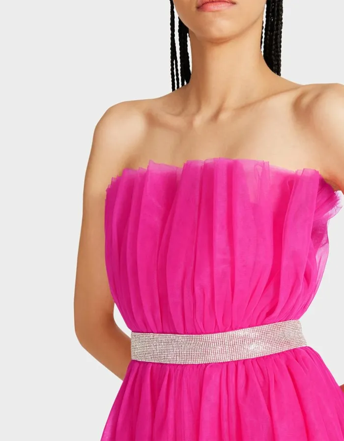 Betsey Johnson Women BETSEYS BLING TULLE DRESS HOT PINK Hot Pink