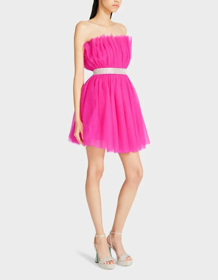 Betsey Johnson Women BETSEYS BLING TULLE DRESS HOT PINK Hot Pink