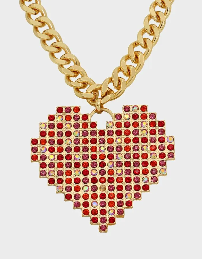 Betsey Johnson Women DEAR BETSEY SHORT HEART NECKLACE PINK Betsey Johnson Women DEAR BETSEY SHORT HEART NECKLACE PINK