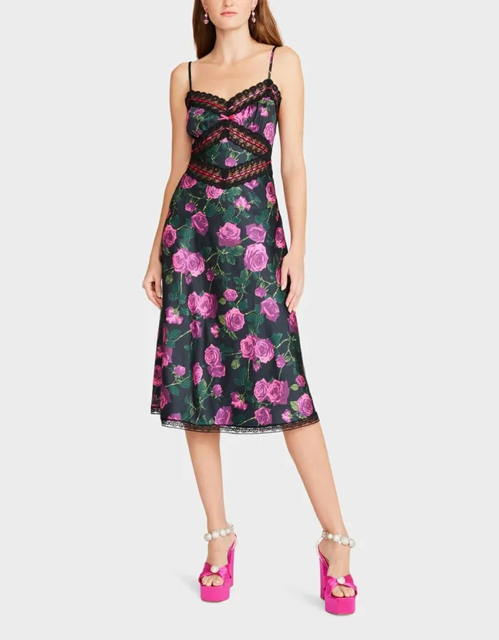 Betsey Johnson Women HOLLYWOOD MIDI DRESS BLACK Black